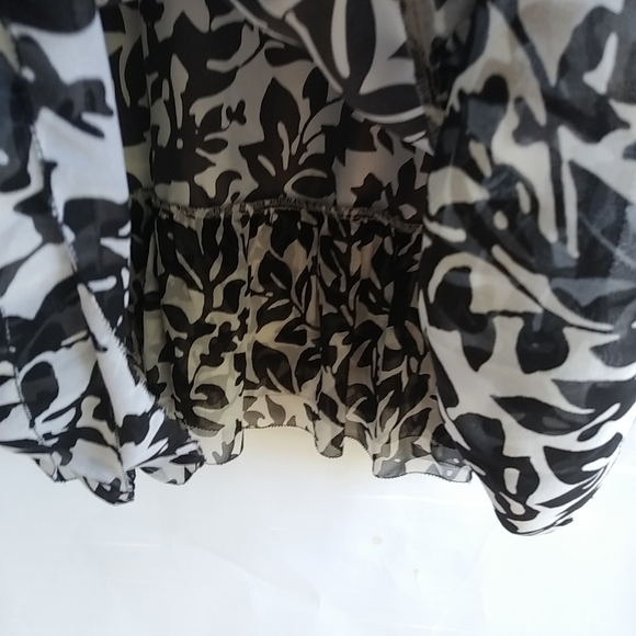WHBM 4 SILK Strapless Bra Dress in Black White Leaf Pattern - Picture 4 of 7